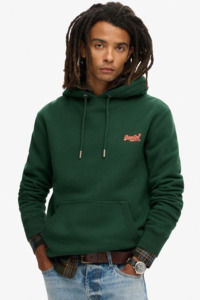 Essential Logo Hoodie HB | Enamel Green/Orange