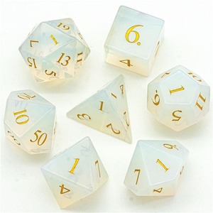 Gemstone Dice: Glass Dice | Opalite | Set of 7