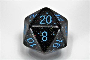 Oversize Dice: Chessex | d20 Large 34mm | Speckled | Blue Stars