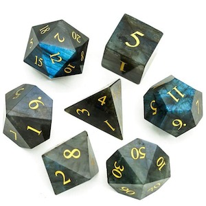 Latest Arrivals: Gemstone Dice | Natural Labradorite | Set of 7