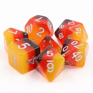 Dice For Trademe Listings: RPG Dice | "Old Amber" | Set of 7