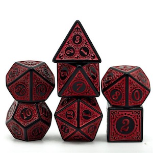 Rpg Dice Sets: RPG Dice | "Red Alchemy" | Set of 7