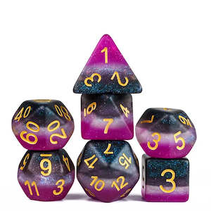 Polyhedral Dice Set | Resin | "Pride Flags" Asexual (Frosted) | Set of 7 (D0158)