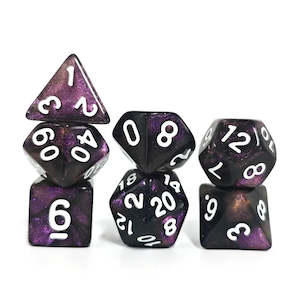 Rpg Dice Sets: Polyhedral Dice Set | Acrylic | Amethyst Starfield | Set of 7 (D0188)