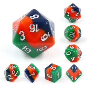 Polyhedral Dice Set | Resin | "Christmas Tree" | Set of 7 (D0177)