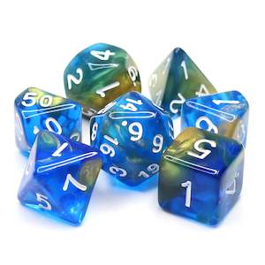 Rpg Dice Sets: Polyhedral Dice Set | Acrylic | "Starry Night" | Set of 7 (D0175)