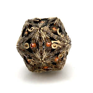 RPG Dice | Hollow Metal | Devil's Eye - Orange Eyes | Single Die (D0255)