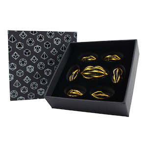 New Now In Stock: RPG Dice Set | Metal | "Hollow Elliptic" - Ancient Bronze | Set of 7 (D0253)