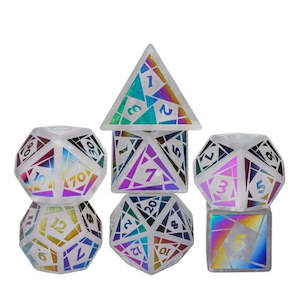 Gemstone Dice: Polyhedral Dice Set | Gemstone | "Rainbow Quartz" | Set of 7 (D0220)