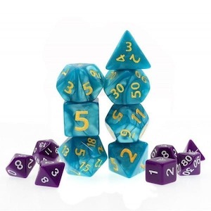 RPG Dice | GIANT Pearl 7 Set | Turquoise