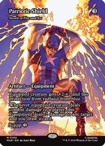 High End: Patriotic Shield - Sword of Fire and Ice (Borderless) |  (100) [Marvel Universe Eternal-Legal]