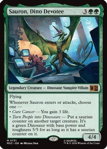 High End: Sauron, Dino Devoteee |  Foil (731) [Commander: Marvel Super Heroes]
