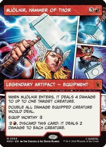 Mjolnir, Hammer of Thor (Borderless) (0303) |  Foil (303) [Marvel Super Heroes]