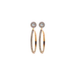 Skagi Diamond Studs Rose Gold with Halo & Large Hoop Accessories