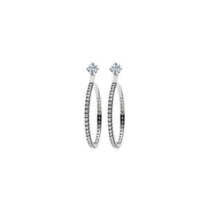 Aurora Diamond Studs Platinum with Large Hoop Accessory
