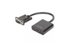 Adaptes: Digitus DA-70473 Digitus VGA to HDMI Video Adapter Full HD + Audio .15m