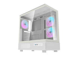 Cases: DarkFlash DPX90 Tempered Glass White ATX Gaming Case /w 3X ARGB Fans