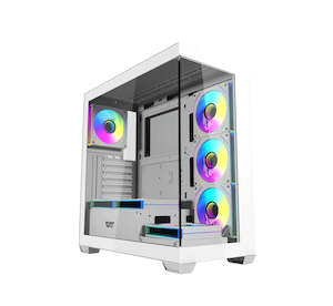 Pc Cases: DarkFlash DS900 ATX Tempered Glass PC Case 7X ARGB Fans - White