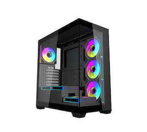 DarkFlash DS900 ATX Tempered Glass PC Case 7X ARGB Fans - Black