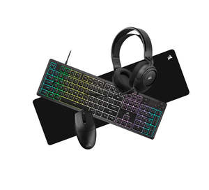 Mousepads: Corsair Gaming Bundle - K55 Core Keyboard, HS35 v2 Headset, M55 Wired Mouse, MM500 V2 Pad