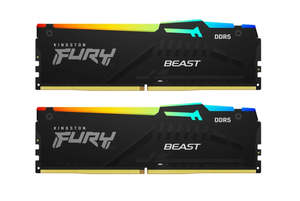Memory: Kingston Fury RGB Beast 32GB 6400MT/s CL32 (2x16GB) DDR5 RGB Black Desktop Memory - EXPO