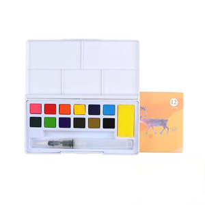 Under 15: Watercolour Paint Set – 12 Vibrant Colours with Palette & Water Brush Pens