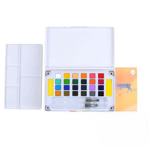 Watercolour Paint Set – 24 Vibrant Colours with Palette & Water Brush Pens