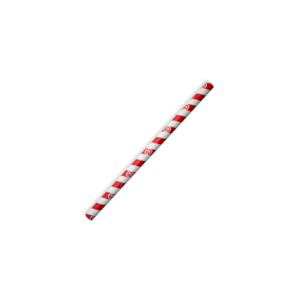 10mm Compostable Paper Straw Jumbo - Red Stripe 2500 pcs