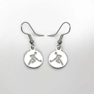 Earrings Drop Round Player - SS