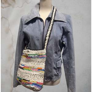 Accessories: Rainbow Crochet bag Size M