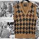 Bailey Argyle Vest Size M