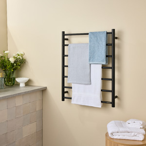 Heated Towel Rails: Straight Round Towel Warmer 7 Bar Ladder