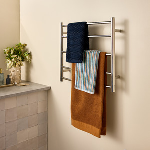 Heated Towel Rails: Curved Round Towel Warmer 5 Bar Ladder