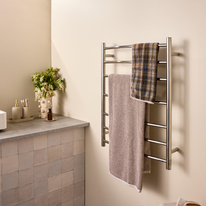 Heated Towel Rails: Curved Round Towel Warmer 7 Bar Ladder