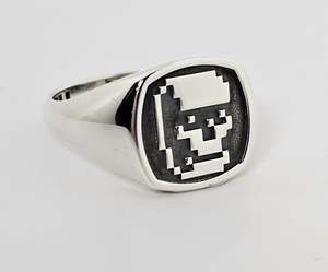 GU Signet Ring - Sterling Silver