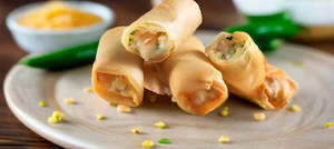 Cigar Rolls Hand Made: Jalapeno, Corn & Cheese Spring Roll