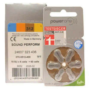 Hearing Aid: Power One Hearing Aid Batteries size 312