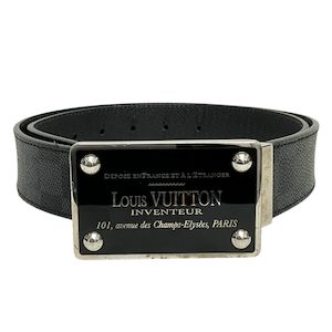 Designer Accessories: Louis Vuitton Damier Graphite Inventeur Reversible Belt 85/34