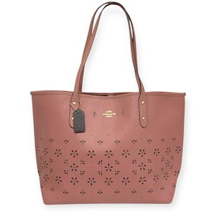 Coach Perforated Floral City Tote Bag