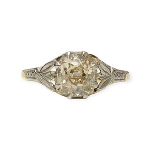 Diamond 0.80ct Ring in 18K Yellow Gold and Platinum