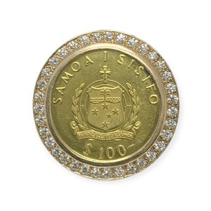 Diamond 2.20ct Samoa $100 Tala Ring in 9K and 22K Yellow Gold