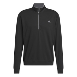 Golf Pullovers: Adidas Men's Core Lightweight Zip Top | Black