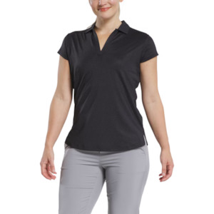 FootJoy Women's Cap Sleeve Print Shirt | Black Animal Print