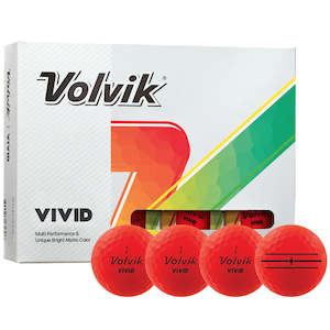Volvik Vivid Matte Golf Balls - Red