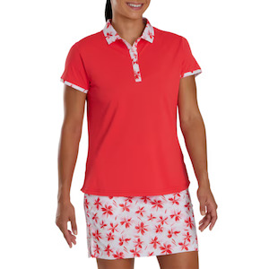 FootJoy Floral Trim Short Sleeve Womens Polo