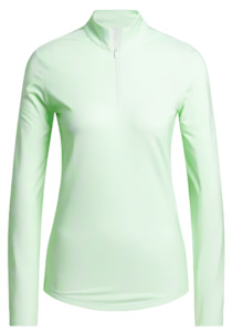Womens Golf Pullovers: Adidas Women's Ultimate365 Printed Quarter-Zip Pullover | Light Green