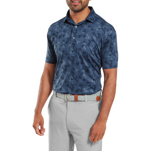 FootJoy Men's Pop Camo Lisle Polo | Dark Denim