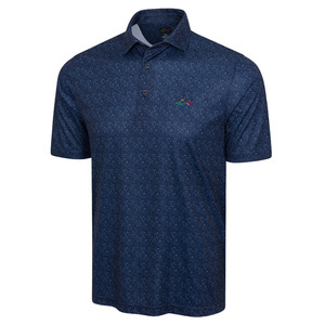 Greg Norman Men's ML75 Club House Print Polo | Navy