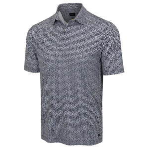 Greg Norman Men’s Great White Mosaic Ultra Stretch Polo | Black/White