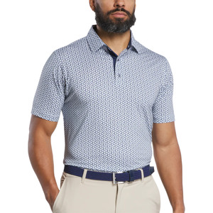FootJoy Men’s Citrus Print Lisle Polo | White/Navy